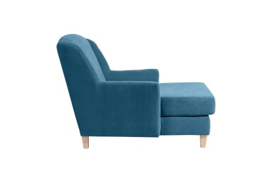 XXL Sessel Karil Bezug Veloursstoff Buche natur / petrol 21889