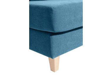 XXL Sessel Karil Bezug Veloursstoff Buche natur / petrol 21889