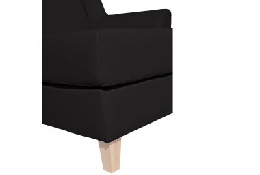 XXL Sessel Karil Bezug Kunstleder Buche natur / schwarz 21904