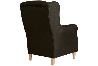 Ohrensessel Karlen Bezug Flachgewebe Buche natur / braun 22007