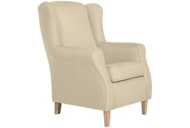 Ohrensessel Karlen Bezug Flachgewebe Buche natur / beige...