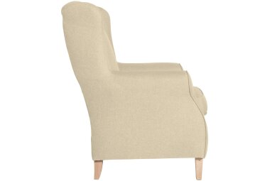 Ohrensessel Karlen Bezug Flachgewebe Buche natur / beige 22008