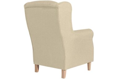 Ohrensessel Karlen Bezug Flachgewebe Buche natur / beige 22008
