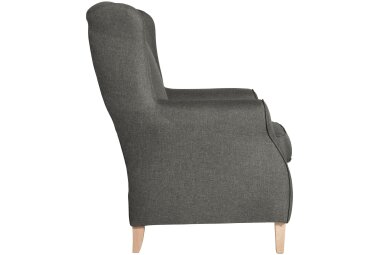 Ohrensessel Karlen Bezug Flachgewebe Buche natur / anthrazit 22010