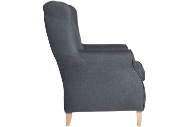 Ohrensessel Karlen Bezug Flachgewebe Buche natur / denim 22011