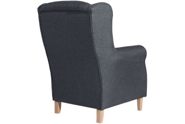 Ohrensessel Karlen Bezug Flachgewebe Buche natur / denim 22011