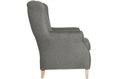 Ohrensessel Karlen Bezug Flachgewebe Buche natur / hellgrau 22014