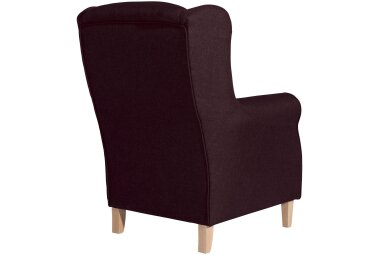 Ohrensessel Karlen Bezug Flachgewebe Buche natur / burgund 22015