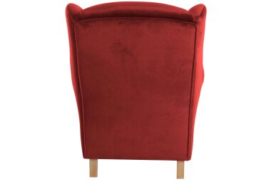 Ohrensessel Karlen Bezug Samtvelours Buche natur / ziegel 22036