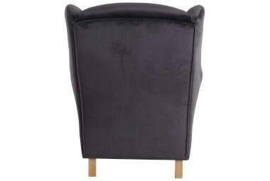 Ohrensessel Karlen Bezug Samtvelours Buche natur / anthrazit 22037