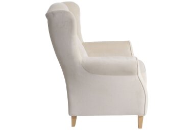 Ohrensessel Karlen Bezug Samtvelours Buche natur / creme 22039