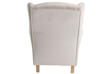 Ohrensessel Karlen Bezug Samtvelours Buche natur / creme 22039