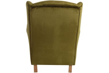Ohrensessel Karlen Bezug Samtvelours Buche natur / oliv 22041