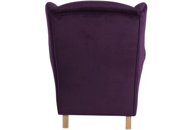 Ohrensessel Karlen Bezug Samtvelours Buche natur / purple 22043
