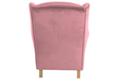 Ohrensessel Karlen Bezug Samtvelours Buche natur / rose 22044