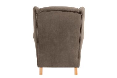 Ohrensessel Karlen Bezug Veloursstoff Buche natur / sahara 22048