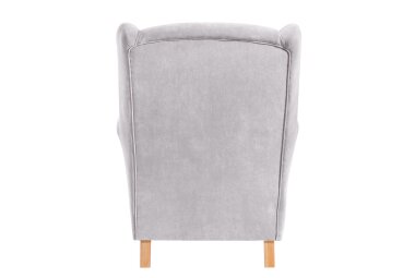 Ohrensessel Karlen Bezug Veloursstoff Buche natur / silber 22050