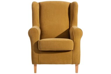 Ohrensessel Karlen Bezug Veloursstoff Buche natur / mais 22051