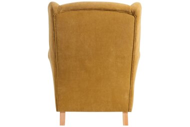 Ohrensessel Karlen Bezug Veloursstoff Buche natur / mais 22051