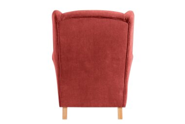 Ohrensessel Karlen Bezug Veloursstoff Buche natur / terracotta 22057