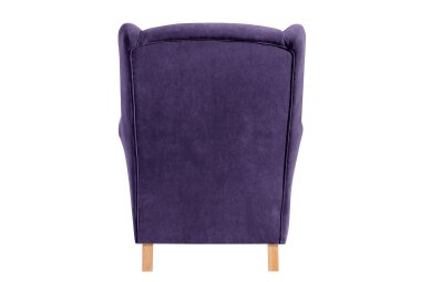 Ohrensessel Karlen Bezug Veloursstoff Buche natur / violett 22059