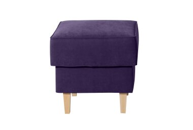 Hocker  Karlen Bezug Veloursstoff Buche natur / violett...
