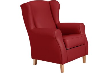 Ohrensessel Karlen Bezug Kunstleder Buche natur / chili...