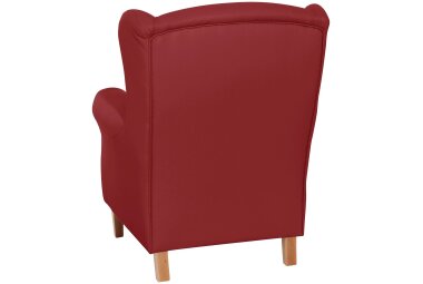 Ohrensessel Karlen Bezug Kunstleder Buche natur / chili 22087