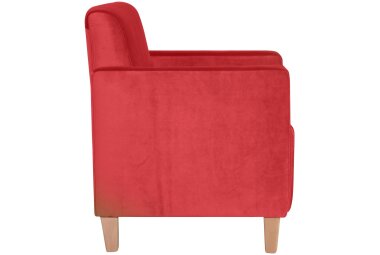 Sessel Karol Bezug Samtvelours Buche natur / rot 22187
