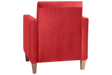 Sessel Karol Bezug Samtvelours Buche natur / rot 22187