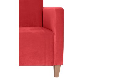 Sessel Karol Bezug Samtvelours Buche natur / rot 22187