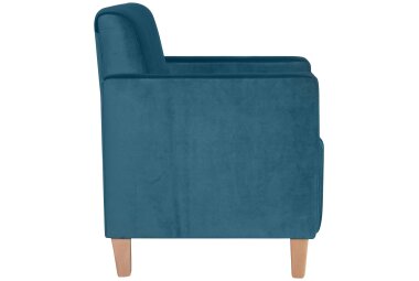 Sessel Karol Bezug Samtvelours Buche natur / petrol 22191