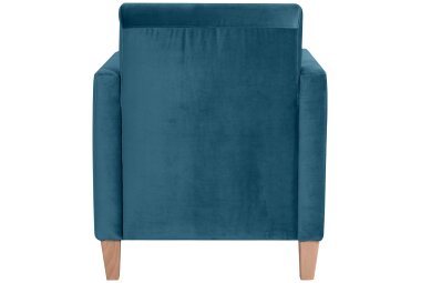 Sessel Karol Bezug Samtvelours Buche natur / petrol 22191