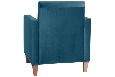 Sessel Karol Bezug Samtvelours Buche natur / petrol 22191