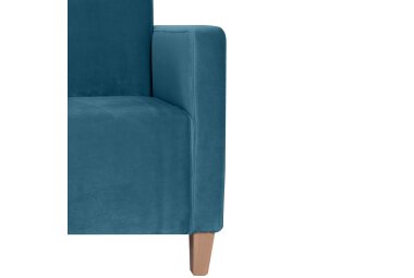 Sessel Karol Bezug Samtvelours Buche natur / petrol 22191