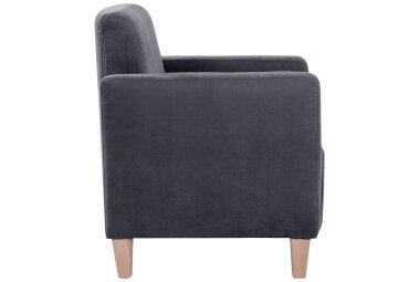 Sessel Karol Bezug Veloursstoff Buche natur / anthrazit 22199