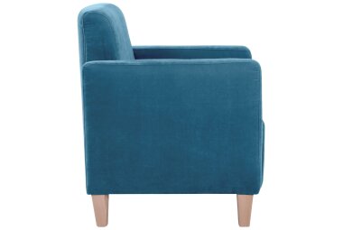 Sessel Karol Bezug Veloursstoff Buche natur / petrol 22202