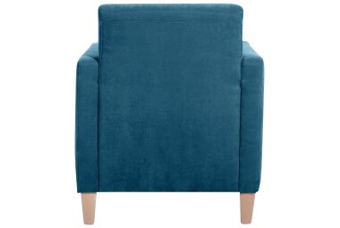 Sessel Karol Bezug Veloursstoff Buche natur / petrol 22202