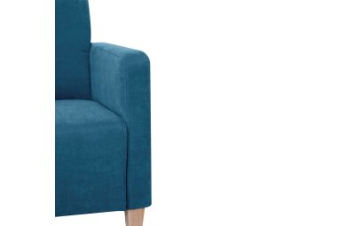 Sessel Karol Bezug Veloursstoff Buche natur / petrol 22202