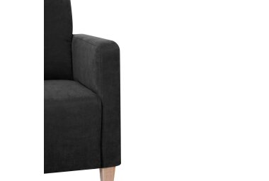 Sessel Karol Bezug Veloursstoff Buche natur / schwarz 22203