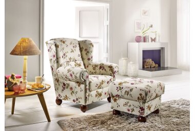 Hocker Kasha Bezug Flachgewebe Buche nussbaum dunkel / weiß 22251