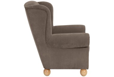 Ohrenbackensessel Kasha Bezug Veloursstoff Buche natur / sahara 22252