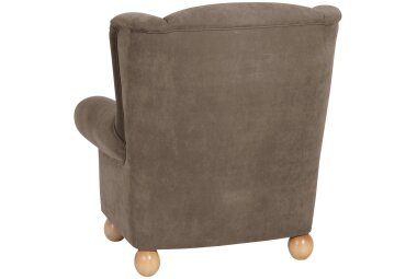 Ohrenbackensessel Kasha Bezug Veloursstoff Buche natur / sahara 22252