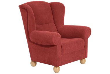 Ohrenbackensessel Kasha Bezug Veloursstoff Buche natur /...