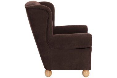 Ohrenbackensessel Kasha Bezug Veloursstoff Buche natur /...