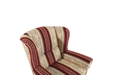 Ohrenbackensessel Kasha Bezug Chenille Buche nussbaum dunkel / rot 22279