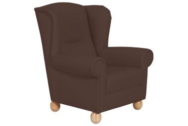 Ohrenbackensessel Kasha Bezug Kunstleder Buche natur /...