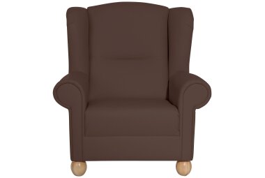 Ohrenbackensessel Kasha Bezug Kunstleder Buche natur /...