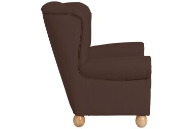 Ohrenbackensessel Kasha Bezug Kunstleder Buche natur / braun 22285