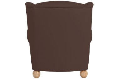 Ohrenbackensessel Kasha Bezug Kunstleder Buche natur / braun 22285